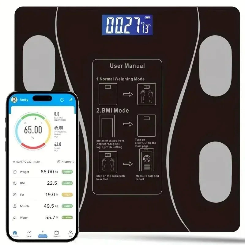 Smart Body Fat Tracking Scale